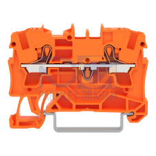 2-conductor through terminal block, with push-button, 4 mm&sup2;, orange
