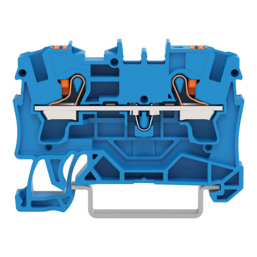 2-conductor through terminal block, with push-button, 4 mm&sup2;, blue
