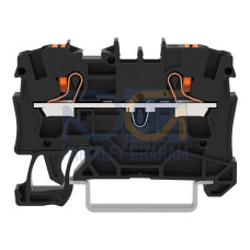 2-conductor through terminal block, with push-button, 4 mm&sup2;, black