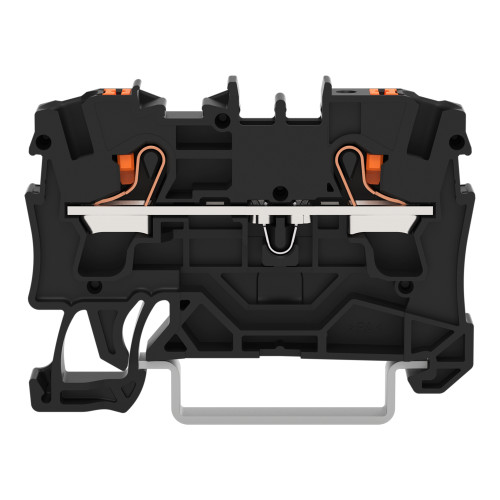 2-conductor through terminal block, with push-button, 4 mm&sup2;, black