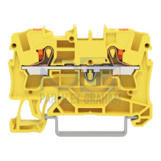 2-conductor through terminal block, with push-button, 4 mm&sup2;, yellow