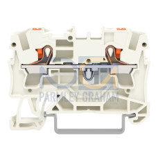 2-conductor through terminal block, with push-button, 4 mm&sup2;, light gray