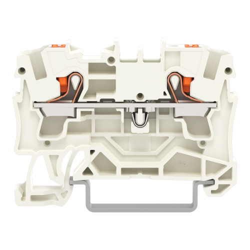 2-conductor through terminal block, with push-button, 4 mm&sup2;, light gray