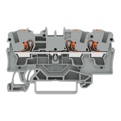 3-conductor through terminal block, with push-button, 4 mm&sup2;, gray