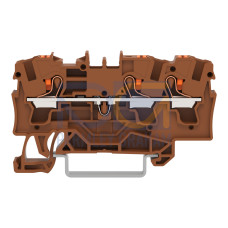 3-conductor through terminal block, with push-button, 4 mm&sup2;, brown