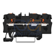 3-conductor through terminal block, with push-button, 4 mm&sup2;, black