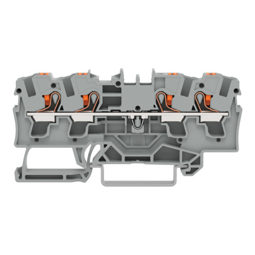 4-conductor through terminal block, with push-button, 4 mm&sup2;, gray