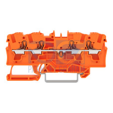 4-conductor through terminal block, with push-button, 4 mm&sup2;, orange