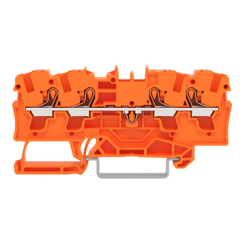 4-conductor through terminal block, with push-button, 4 mm&sup2;, orange