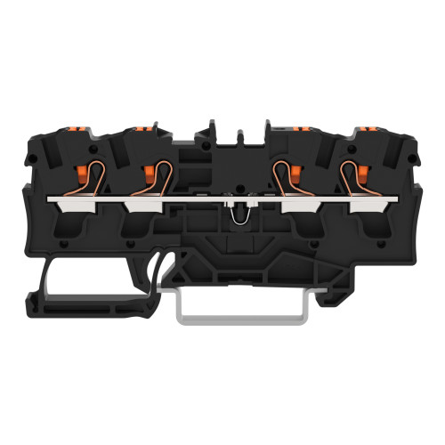 4-conductor through terminal block, with push-button, 4 mm&sup2;, black