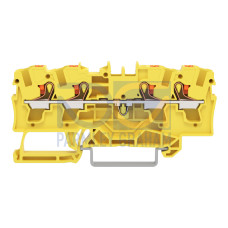 4-conductor through terminal block, with push-button, 4 mm&sup2;, yellow