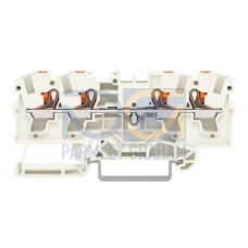 4-conductor through terminal block, with push-button, 4 mm&sup2;, light gray