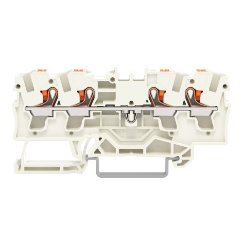4-conductor through terminal block, with push-button, 4 mm&sup2;, light gray