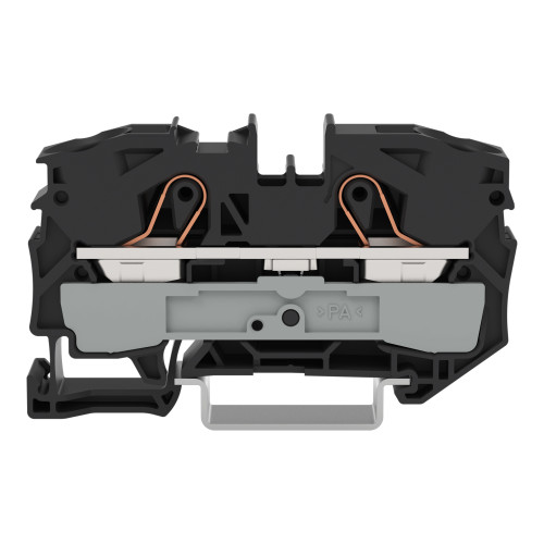 2-conductor through terminal block, 16 mm&sup2;, suitable for Ex e II applications, black