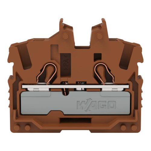 2-conductor miniature through terminal block, with operating slots, 2.5 mm&sup2;, brown