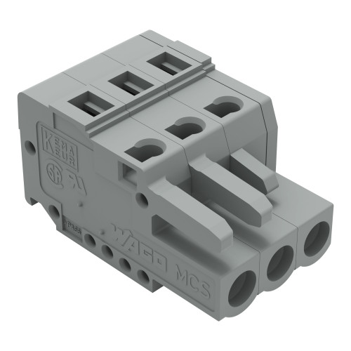 Female connector CAGE CLAMPCONNECTION 3-pole Pin spacing 5 mm / 0.197 in one latch only with coding fingers to be cut off