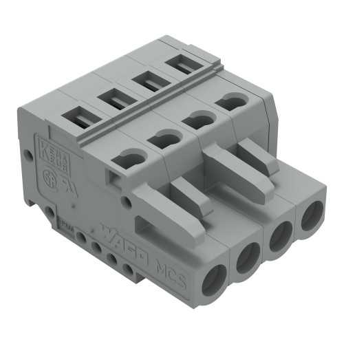 Female connector 4-pole Pin spacing 5 mm / 0.197 in codable with 2 locking latches CAGE CLAMPCONNECTION with coding finger with latch