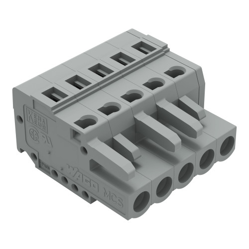 Female connector 5-pole Pin spacing 5 mm / 0.197 in codable with 2 locking latches with coding finger with latch