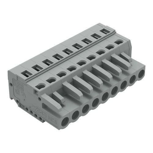 1-conductor female connector, CAGE CLAMP&reg;, 2.5 mm&sup2;, gray