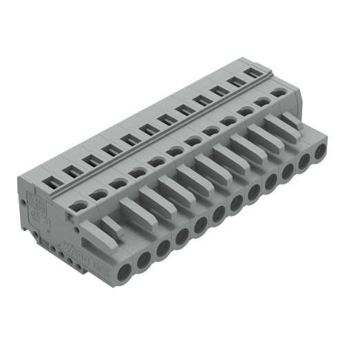 Female connector 12-pole Pin spacing 5 mm / 0.197 in codable with 2 locking latches with coding finger with latch