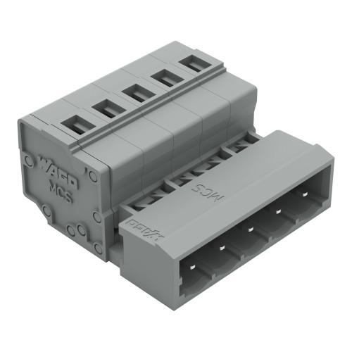 1-conductor male connector, CAGE CLAMP, 2.5 mm, Pin spacing 5 mm, 5-pole, 2, 50 mm, gray