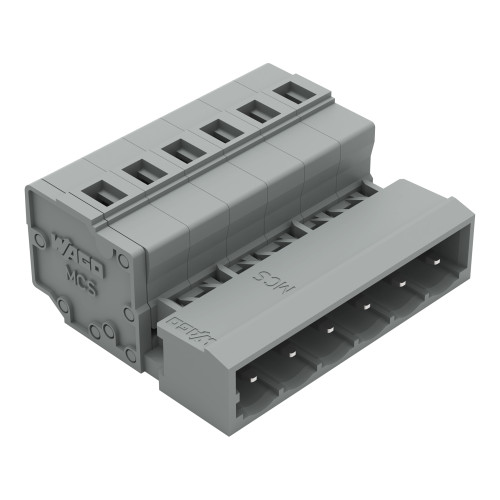 1-conductor male connector, CAGE CLAMP, 2.5 mm, Pin spacing 5 mm, 6-pole, 2, 50 mm, gray