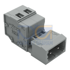 1-conductor male connector, CAGE CLAMP&reg;, 2.5 mm&sup2;, gray
