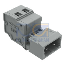 1-conductor male connector, CAGE CLAMP&reg;, 2.5 mm&sup2;, gray