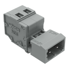 Male Connector, With Snap-In Mounting Foot 8-Pole Gray
