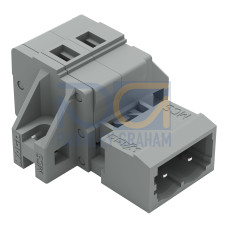 1-conductor male connector, CAGE CLAMP&reg;, 2.5 mm&sup2;, gray