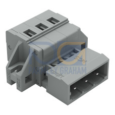 1-conductor male connector, CAGE CLAMP&reg;, 2.5 mm&sup2;, gray