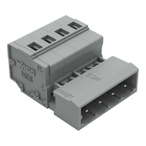 1-conductor male connector, CAGE CLAMP, 2.5 mm, Pin spacing 5 mm, 4-pole, 2, 50 mm, gray