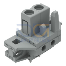 THT female header, straight, Pin spacing 5 mm, gray