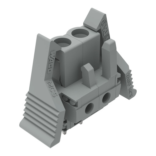 THT female header, straight, Pin spacing 5 mm, gray