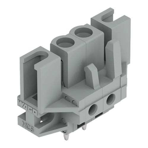 THT female header, straight, Pin spacing 5 mm, gray