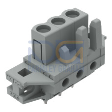 THT female header, straight, Pin spacing 5 mm, gray