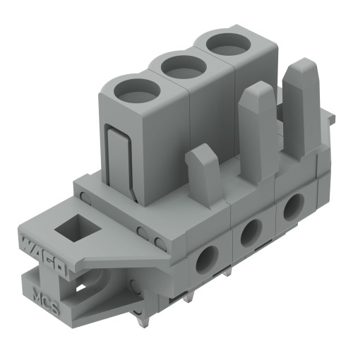 THT female header, straight, Pin spacing 5 mm, gray