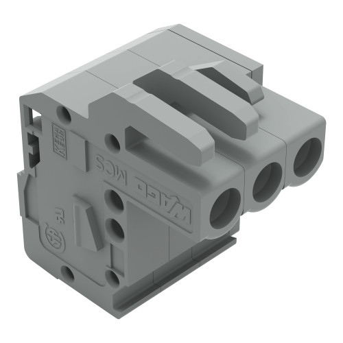 1-conductor female connector, angled, CAGE CLAMP&reg;, 2.5 mm&sup2;, gray