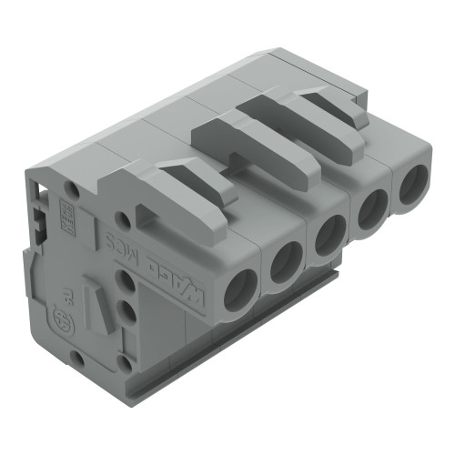 1-conductor female connector, angled, CAGE CLAMP&reg;, 2.5 mm&sup2;, gray