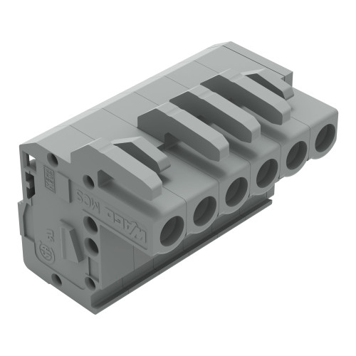1-conductor female connector, angled, CAGE CLAMP&reg;, 2.5 mm&sup2;, gray