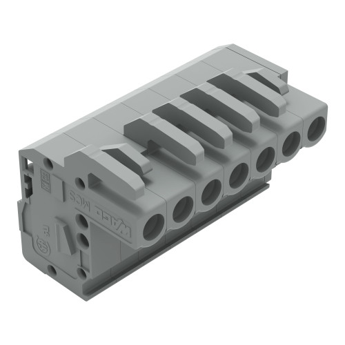 1-conductor female connector, angled, CAGE CLAMP&reg;, 2.5 mm&sup2;, gray