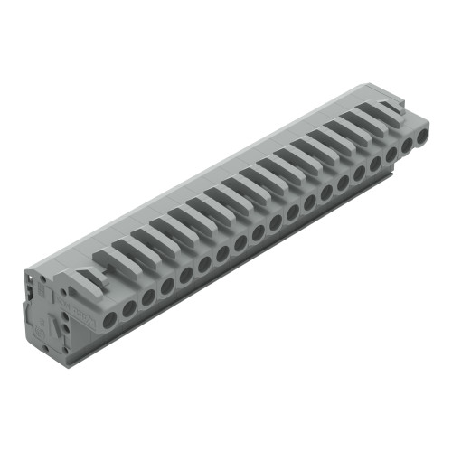 1-conductor female connector, angled, CAGE CLAMP&reg;, 2.5 mm&sup2;, gray