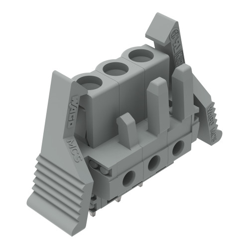 THT female header, straight, Pin spacing 5 mm, gray