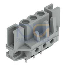 THT female header, straight, Pin spacing 5 mm, gray