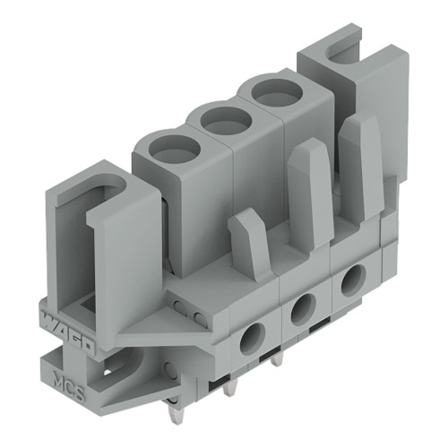 THT female header, straight, Pin spacing 5 mm, gray