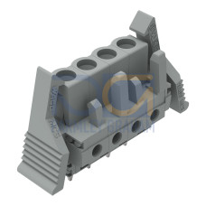 THT female header, straight, Pin spacing 5 mm, gray