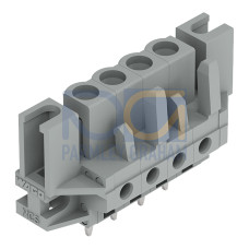 THT female header, straight, Pin spacing 5 mm, gray