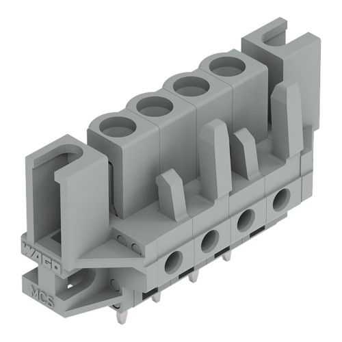 THT female header, straight, Pin spacing 5 mm, gray