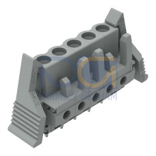 THT female header, straight, Pin spacing 5 mm, gray