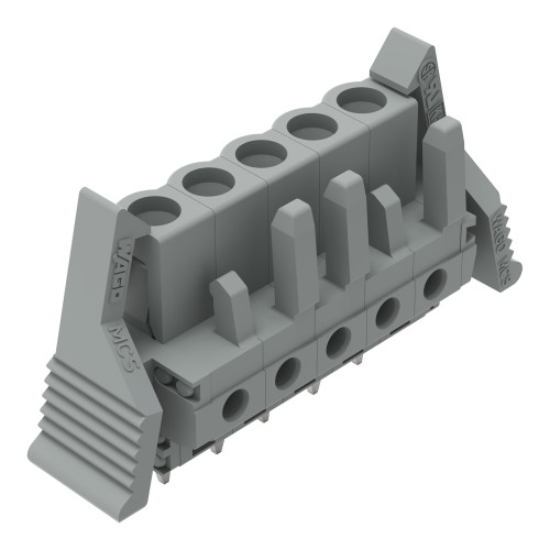 THT female header, straight, Pin spacing 5 mm, gray